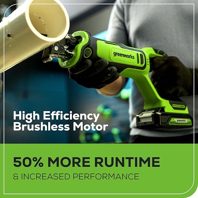 Greenworks 24V 4pcs Brushless Power Tool Combo Kit, 530 in-lbs 1/2" Drill Driver, 1950 in-lbs 1/4" Impact Driver,3000 SPM Reciprocating Saw,200 lumens Flashlight,2 * 2Ah Battery and Fast Charger