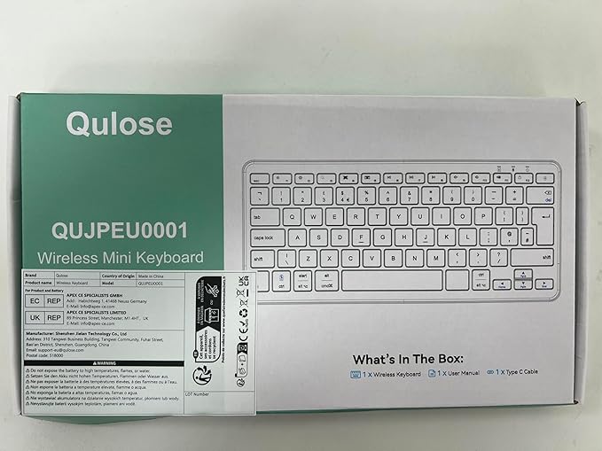 Bluetooth Keyboard, Ultra-Slim Wireless Keyboard for iPad, Rechargeable Ergonomic Computer Keyboard for iOS, Android, Windows PC Tablets Phone, Black