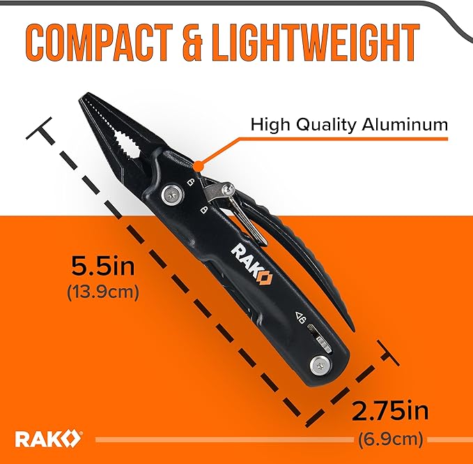 RAK Pro Tools Pliers Multitool - Cool Unique Gifts For Dads Who Have Everything - Compact DIY Survival Multi Tool Gift for Men, Husband, Handyman - Backpacking & Camping Accessories