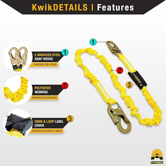 KwikSafety - Fall Protection Safety Harness - Construction & Roofing Fall Arrest Safety Harnesses - ANSI OSHA Compliant