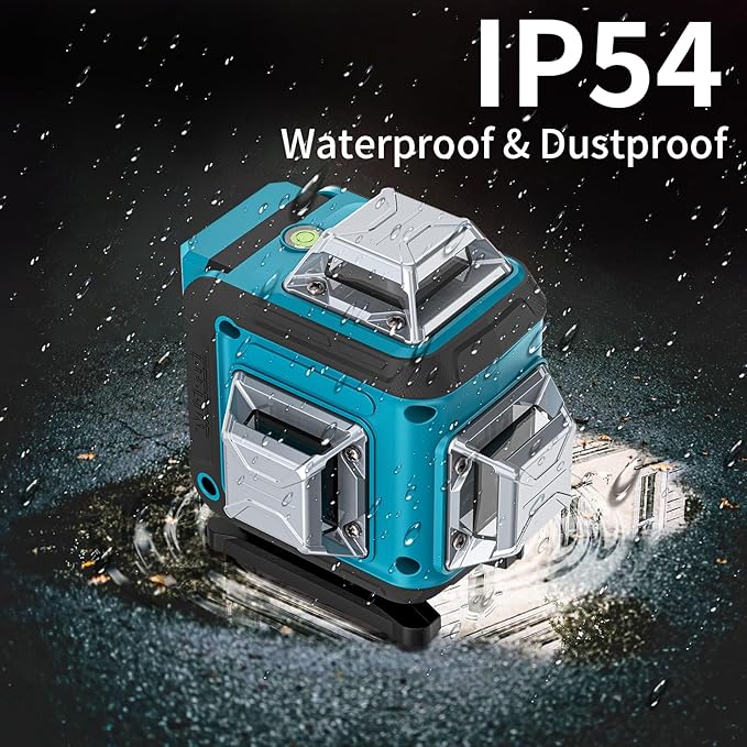 Catlyn Laser Level 360 Self Leveling 4x360° 16 Lines Pulse Mode Green Rechargeable Cross Lines Laser Tool for Floor Tile Wall Pictures Outdoor Construction Grid Lazer Level