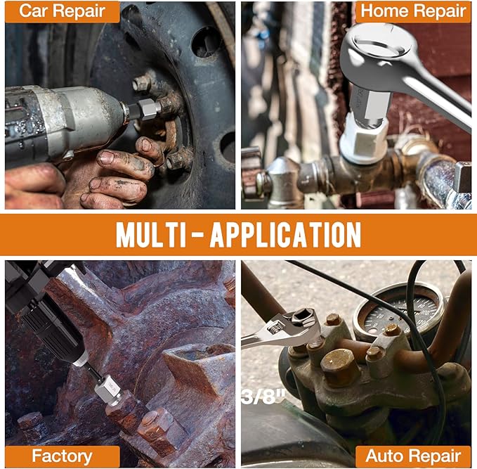 XEWEA Upgrade Screw Extractor Set, 27 PCS 3/8" Inch Drive Easy Out Bolt Extractor Set, Multi-Spline, for Removing Broken Studs, Bolts, Screws - More Convenient