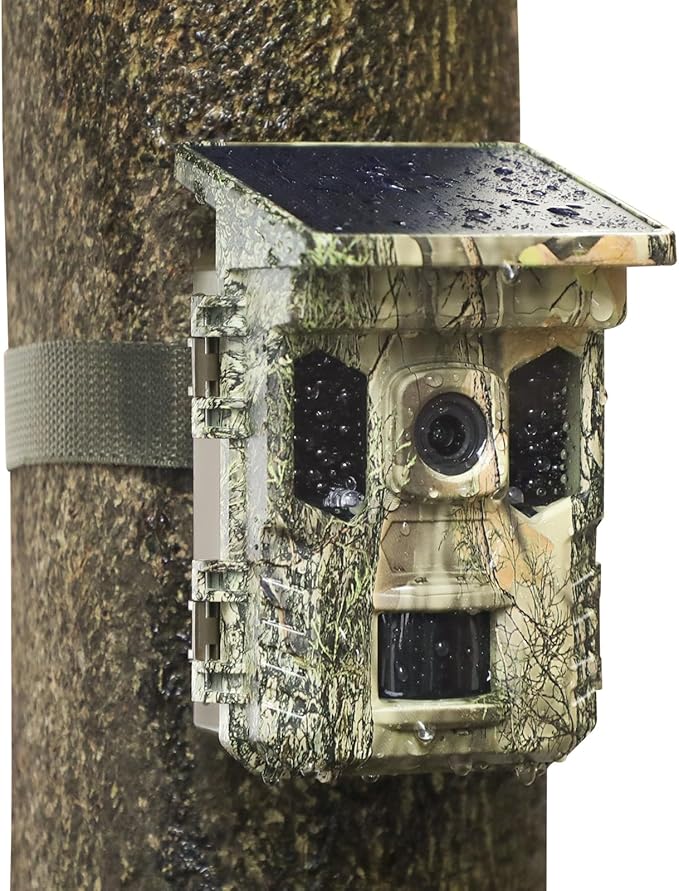 Solar Trail Camera with 24/7 HD Recording Night Vision Motion Activated, Weatherproof, Easy Install & Phone Connectivity, 64GB Card, PIR, 940nm IR
