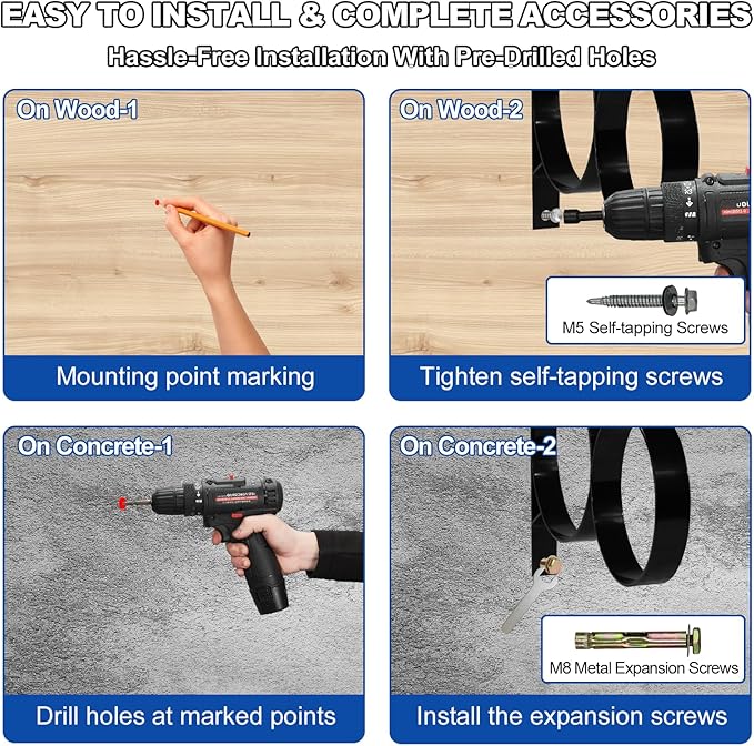 Hand Rail for Outdoor Steps-Hand Rails for Elderly,1-3 Steps Stair Handrails-Porch Railing-Powder Coated Deck Hand Rail-Wall Mount Stair Hand Grab Bars-Safety Handle for Garage, Porch, Garden