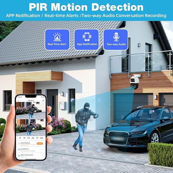 6MP Wired Cameras for Home Security,NVR Add-On Security Camera for PoE NVR CCTV Recorders System,with Motion Detection, Color Night Vision,2-Way Talk,360°View Video Surveillance Device