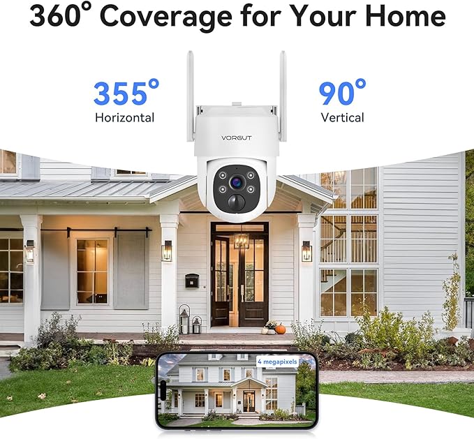 Solar Security Camera System Wireless Outdoor with 10CH 10" LCD Monitor NVR,2.5K 4MP 2PCS Dome PTZ Solar Camera for Home Security,Solar Powered Panel,Motion Record (500G HDD)