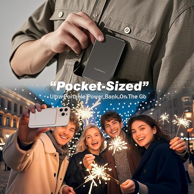 Wireless Charger 5 in 1 Magnetic Charging Station Stand with Portable Power Bank for Apple/Samsung Multiple Devices for Apple Watch 10-2,iPhone 16 15-12 Pro Max/Samsung Galaxy S25 Ultra S24-S8