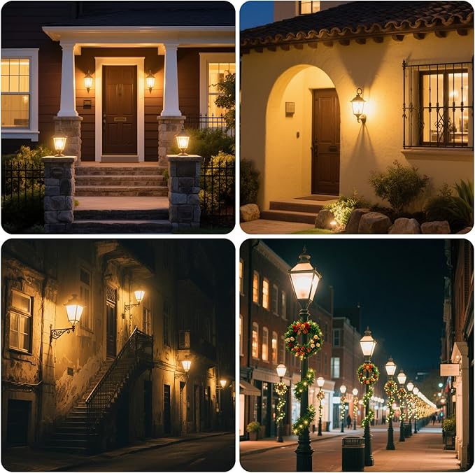 Dusk to Dawn LED Outdoor Light Bulb, 75 Watt Equivalent, 9W 1100 Lumens, 3000K Warm White LED Light Bulbs, E26 Base, Automatic On/Off Sensor Light Bulb for Porch, Hallway, Garage, ETL Listed, 4-Pack