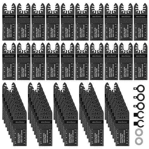 Enventor 67 PCS Oscillating Tool Blade, Universal Multitool Blade Kit, Quick Release Oscillating Saw Accessories Compatible with Enventor 23Q1-3, 86229, 98606, Dewalt, Dremel, Ryobi