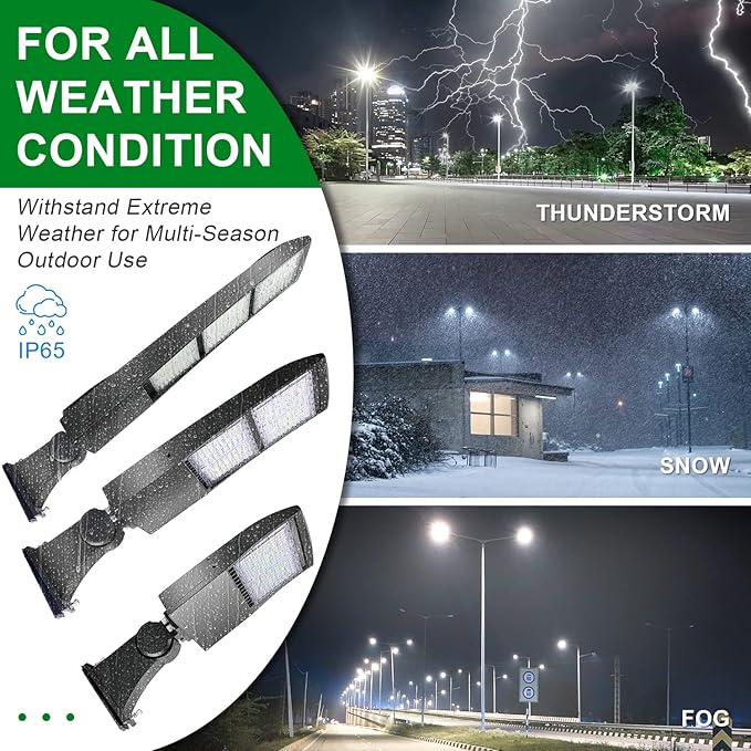 LED Parking Lot Lights 300W - OSTEK LED Shoebox Street Pole Lighting, Waterproof 42000LM Outdoor Commercial Area Road Lighting 4000K 100-277V DLC UL