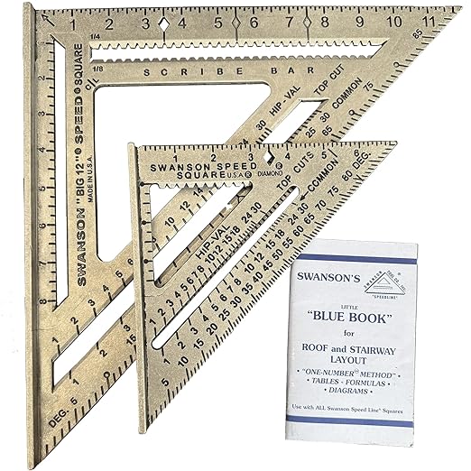 SWANSON Tool Co., Inc SW1201K Value Pack 7 inch Speed Square and Big 12 Speed Square (without layout bar) ships with Blue Book