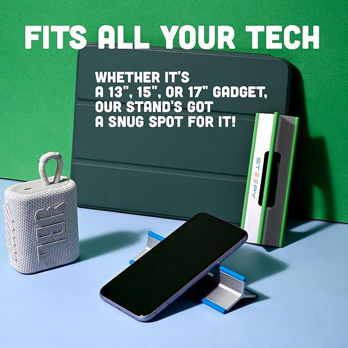 Steepy Portable Laptop Riser - 3 Height Adjustable Stand for Desk or Laptop