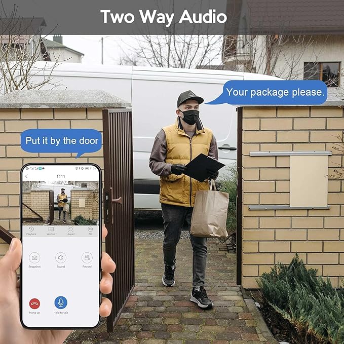 Kittyhok 3MP Wireless Security Camera Outdoor/Indoor Wireless Security System, 2K WiFi IP Security Camera for Home with Night Vision, 2-Way Audio, Motion Detection, Weatherproof