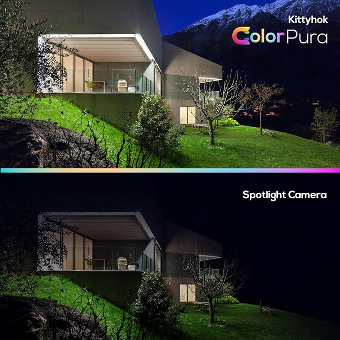 Kittyhok 2K Solar Security Camera System Wireless Outdoor, 4pcs ColorPura 360° PT Camera for Home Surveillance, Pro Color Night Vision, AI Detection, 10CH NVR, 60-Day Local Storage, No Subscription