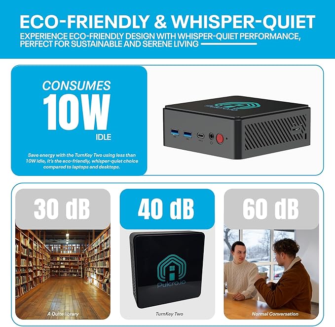 Home Assistant | Pulcro TK Two Mini PC | N100 CPU, 16GB DDR4 RAM, 512GB M2 SSD, 4K HDMI+DisplayPort+USB Support, 4X USB, 2.5Gbps Ethernet, WiFi, BT | Smart Home Automation Hub