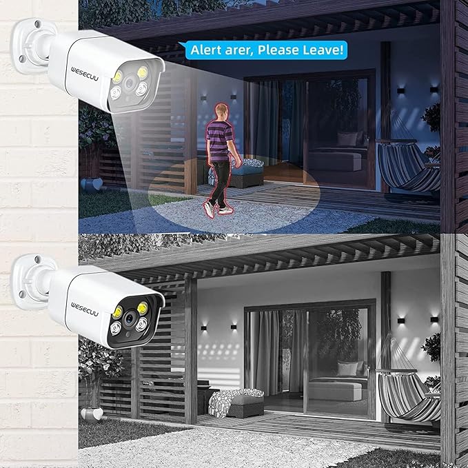 WESECUU Poe Security Camera, IP Camera, CCTV Camera, Surveillance Camera, Poe Camera Only Match POE Security Camera System with Motion Sensor,NoSubscription