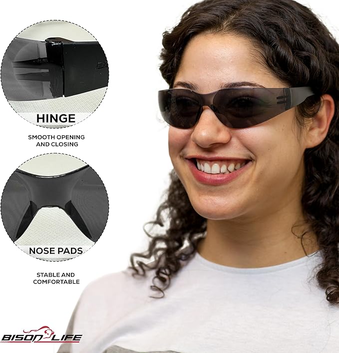 BISON LIFE Keystone Color Lens Safety Glasses | Anti Scratch | Impact Resistance | ANSI Z87.1 Standard | UV 400 Protection