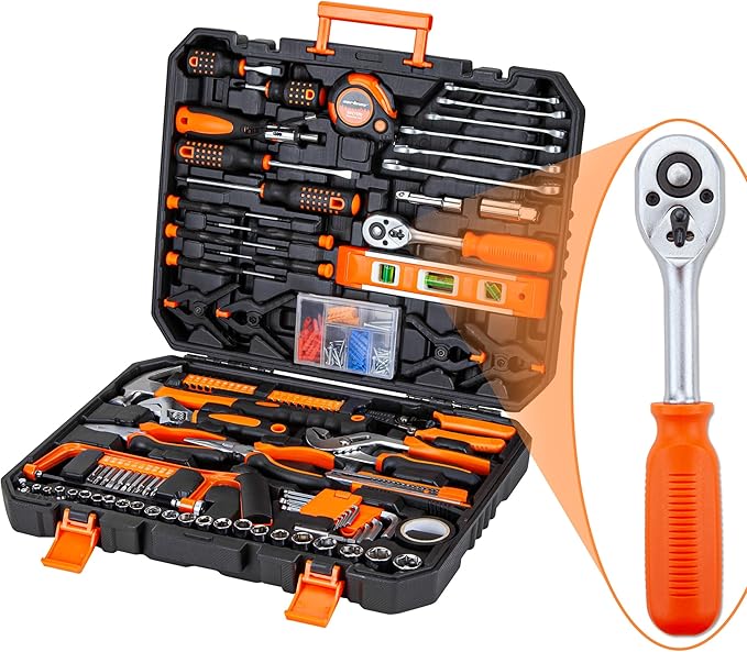 CARTMAN 238-Piece Socket Wrench Auto Repair Tool Combination Package Mixed General Household Hand Tool Set Tool Kit with Plastic Toolbox Storage Case