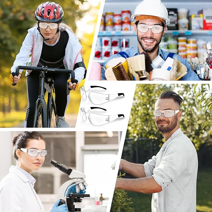 Safety Glasses Ansi Z87.1 Clear Safety Glasses Bulk Impact Resistant Lens Protective Eyewear for Men Women