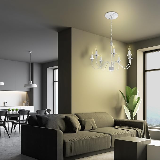 Feit Electric Smart LED Candle Wifi Bulb, Works with Alexa or Google Assistant, E12 base, No Hub, Flame Tip Filament Chandelier Light Bulb, 2700K Soft White, 4 Pack CFC40/927CA/FIL/AG/4