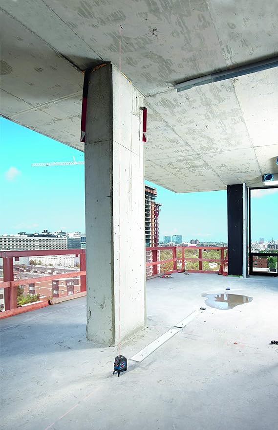 BOSCH GCL 2-160 65 Ft Self-Leveling Cross-Line Laser with Plumb Points, Includes Magnetic Rotating Mount, Ceiling Grid Clip, Laser Target Plate, 3 AA Batteries, & Hard Carrying Case