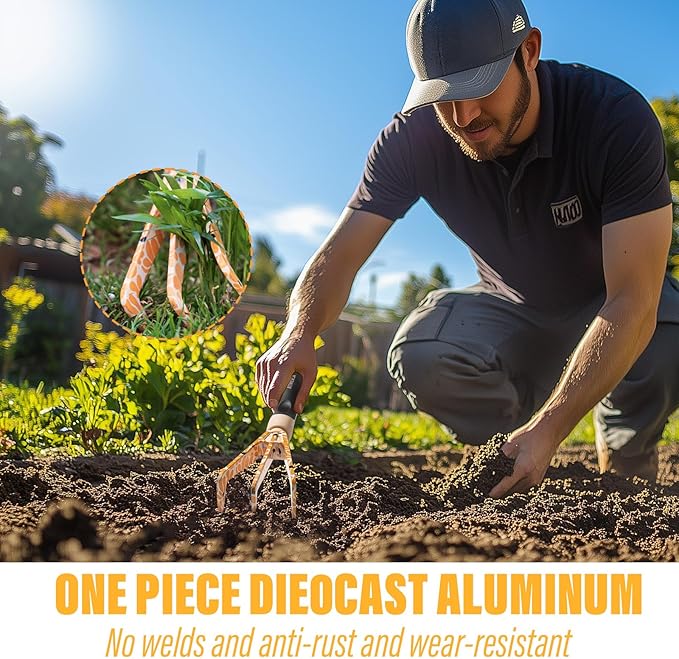 Gardening Tool Set of 5 Heavy Duty Aluminum Garden Tools with Non-Slip Rubber Grip, Fashion Garden Bag, Durable Hand Tools for Garden, Weeding, Gardening Gifts for Women,Men - Daisy