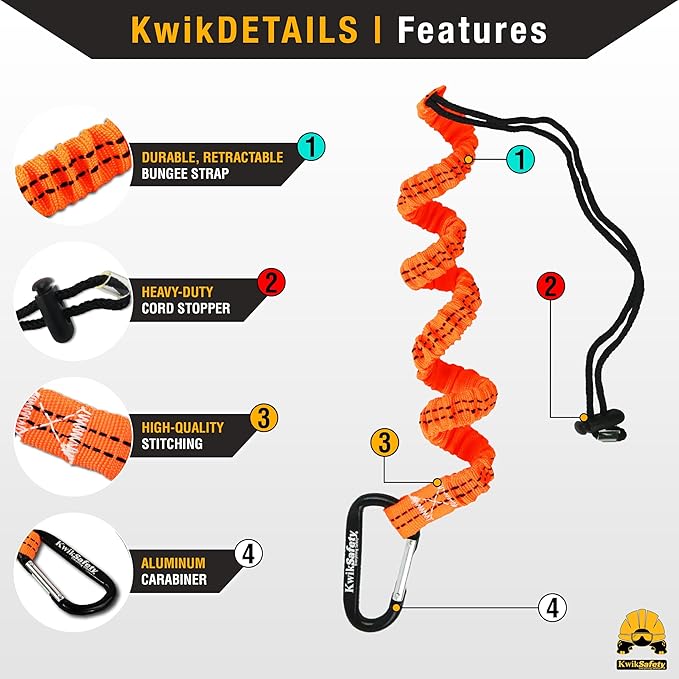 KwikSafety - TYPHOON Safety Harness [3 D-RINGS + BACK SUPPORT] Safety Harness Fall Protection Kit, 2025 ANSI Compliant
