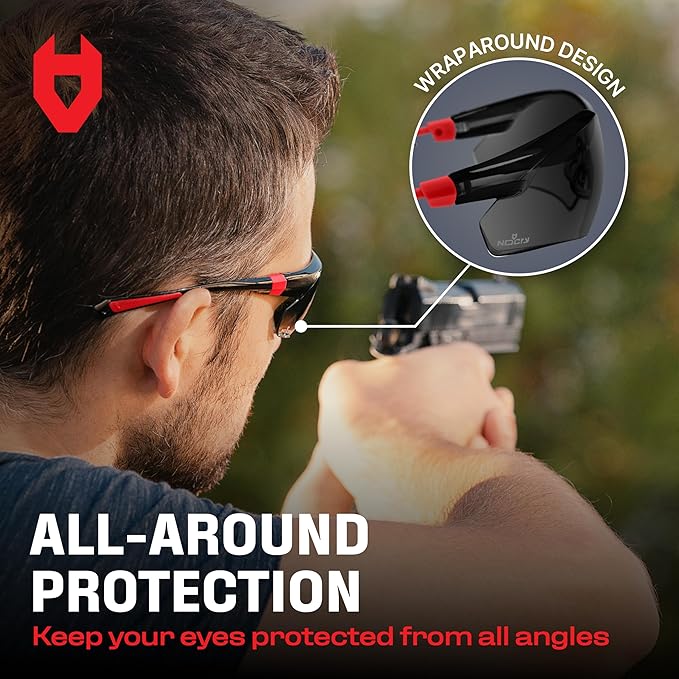 NoCry Safety Sunglasses with Green Tinted Wraparound Lenses; Tinted Safety Glasses for Men and Women with Adjustable Arms & No-Slip Grips; Work Glasses with UV 400 Protection; ANSI Z87.1 Rated