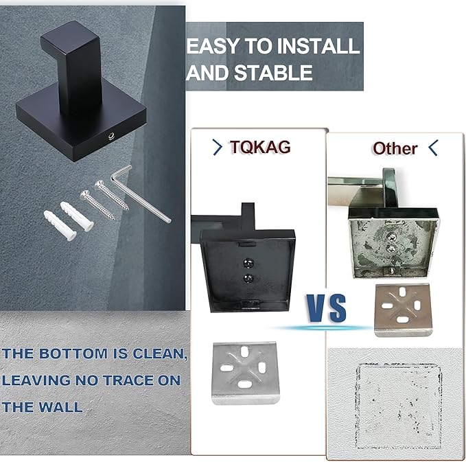 Bathroom Towel Bar Holder Sets Matte Black 4-Piece Bathroom Hardware Set Stainless Steel Bath Accessories Kit. Wall Mounted,23.6 Inch