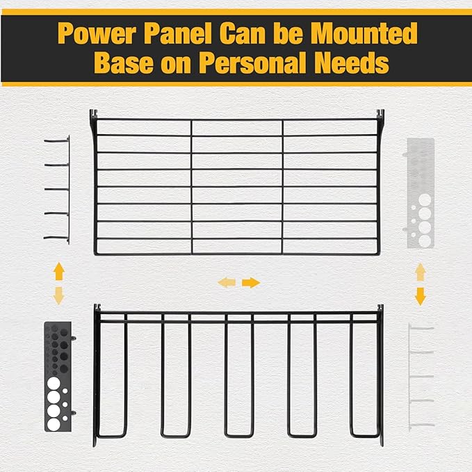 COFIT 4-Tier Power Tool Organizer, Power Drill Tool Holder, Wall Mount Tool Storage Organizer, Adjustable Height Iron Tool Rack for Garage Organization and Workshop