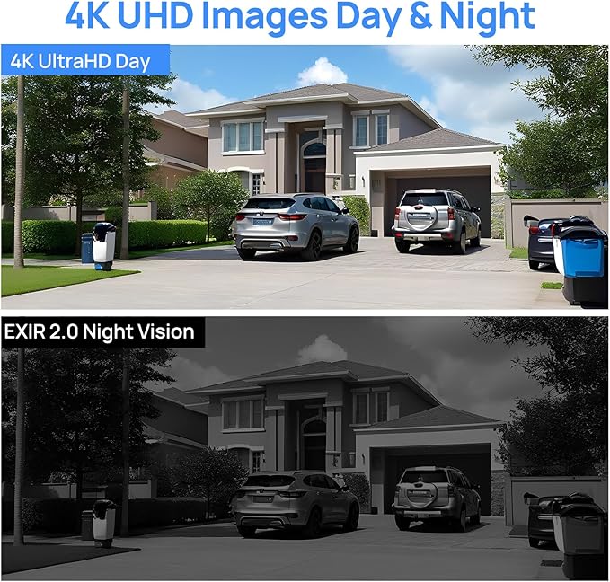 VIKYLIN UltraHD 4K 8MP PoE IP PTZ Camera Outdoor,4K PTZ IP Dome Security Camera with 5X Optical Zoom 2.7-13.5 mm, Human Vehicle Detection, 2-Way Audio,131ft IR Night Vision, IK10/IP67,Blue Iris,NDAA