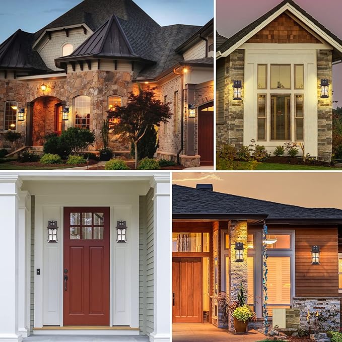 2 Packs Motion Sensor Outdoor Lights - Dusk to Dawn Outdoor Lighting, Oil Rubbed Bronze Porch Lights Outdoor Wall Sconce, Waterproof Exterior Light Fixtures for House, Garage, Entryway Anti-Rust, E26