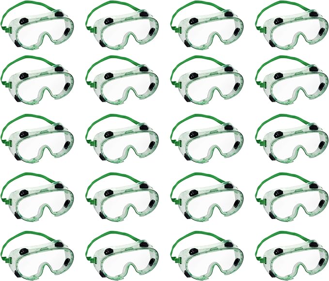 EISCO Safety Goggles - Indirectly Vented, Anti-Fog, UV Protection - Flexible Frame - Ideal for Lab Use - Fits Over Eyeglasses