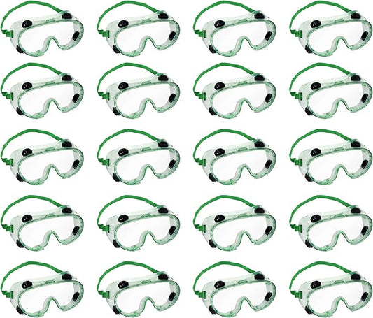 EISCO Safety Goggles - Indirectly Vented, Anti-Fog, UV Protection - Flexible Frame - Ideal for Lab Use - Fits Over Eyeglasses