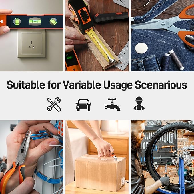 COMOWARE 218 Pcs Home Tool Kit - Basic Household Hand Tool Set, Truck Tool Kit Socket Wrench Combination Tool Set for Home with Plastic Toolbox Storage Case, Rv tool set，Orange