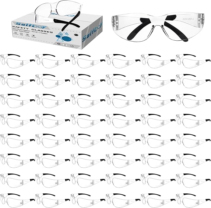 Safety Glasses Ansi Z87.1 Clear Safety Glasses Bulk Impact Resistant Lens Protective Eyewear for Men Women