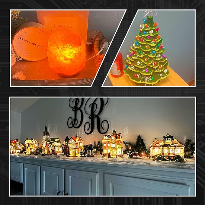 Dimmable E12 LED Bulb Himalayan Salt Lamp 4W, Equivalent 15W 40W, 400lm 2700K Warm White AC120V S6 C7 E12 Candelabra Base for Night Light Chandeliers Christmas Light Candle Lamp Dryer Bulbs, 4 Pack