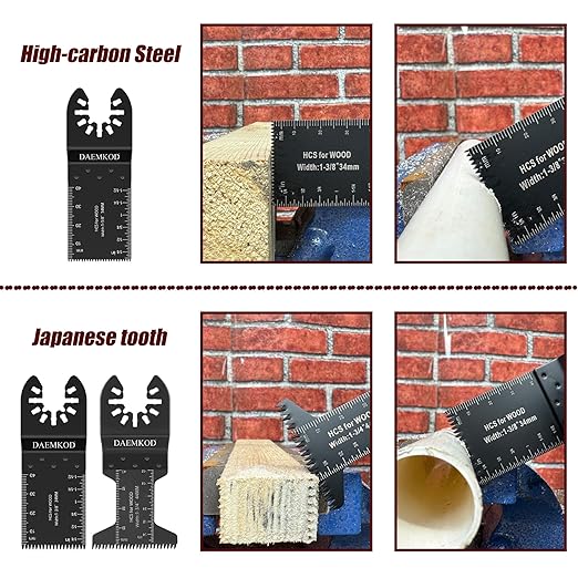 55 Pack Oscillating Saw Blade Kit, Professional Multitool Blades for Soft Metal Nails and Hard Wood Plastic, Multi Tool Blades Kits for Oscillating Tool Accessories, 6 Types Saw Blades