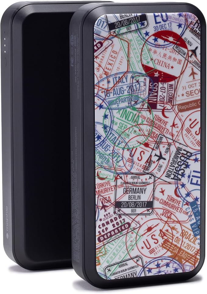 Mophie powerstation prime20 - Ultra-Compact Portable Power Bank with 20,000mAh Internal Battery, 18W USB-C PD Fast Charging, 3-Device Simultaneous Charging, Passports