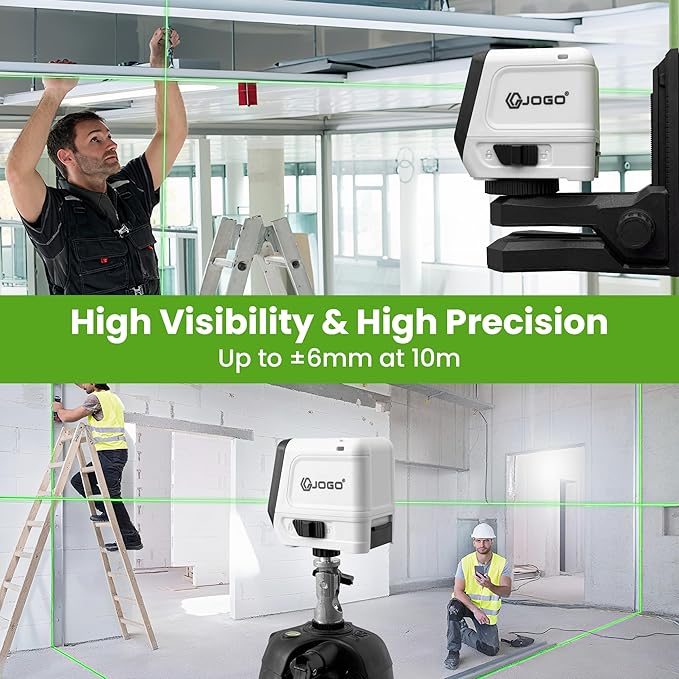 Self Leveling Laser Level, Green Cross Line Laser Level, Lazer Leveler Tool for Picture Hanging Construction Floor Tile Wall, Rotary Nivel Laser Magnetic Bracket Carrying Case Battery Included