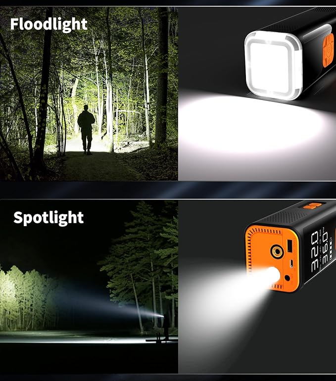 VIL Tire Inflator Portable Air Compressor, 12V DC Air Pump for Car Tires, 150PSI Portable Air Compressor with Pressure Gauge/LED Light, 20000MAH Portable Tire Inflator for Car, SUV,Pickup Truck,Moto