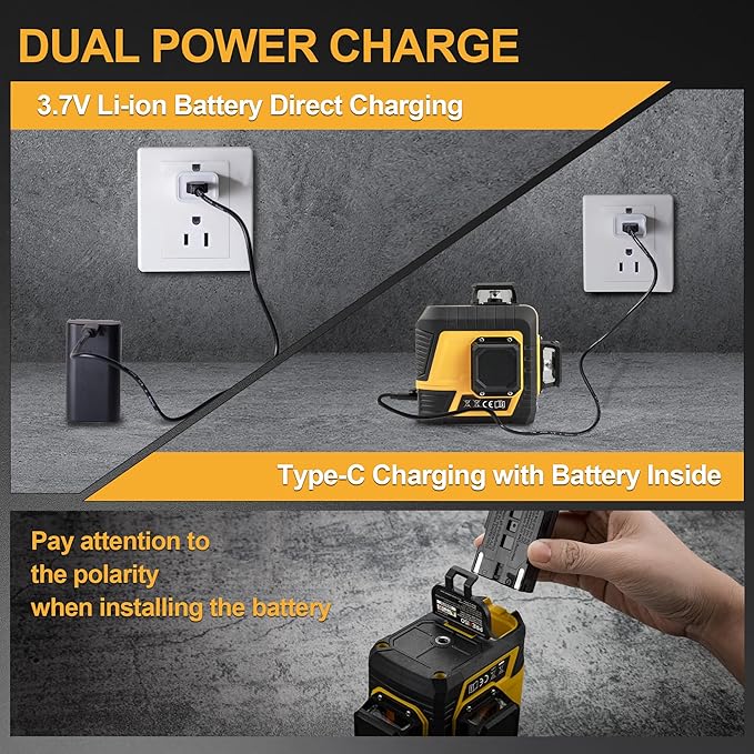 PREXISO 3 X 360° Laser Level with Tripod - Rechargeable 82Ft Cross Line Leveler, Green Line Laser Level Self Leveling for Construction, Tile, Home Renovation with Magnetic Base, Iron Plate, Bag