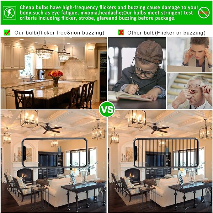 LiteHistory LED Bulb Dimmable 6W Equal Warm White 2700K T6 T25 E12 Candelabra Bulb 60 watt for Chandeliers,Ceiling Fan,Pendant,Wall sconces AC120V 600LM e12 Light Bulb 6Pack