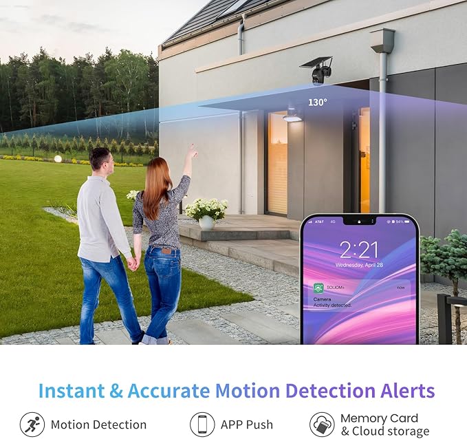 S600 4G LTE Security Camera Outdoor, Solar Powered Cellular Security Camera Wireless, Pan Tilt 360°View Full,1080P Night Vision, 2 Way Talk, PIR Motion Sensor, No WiFi, Unlimited Data Plan Black