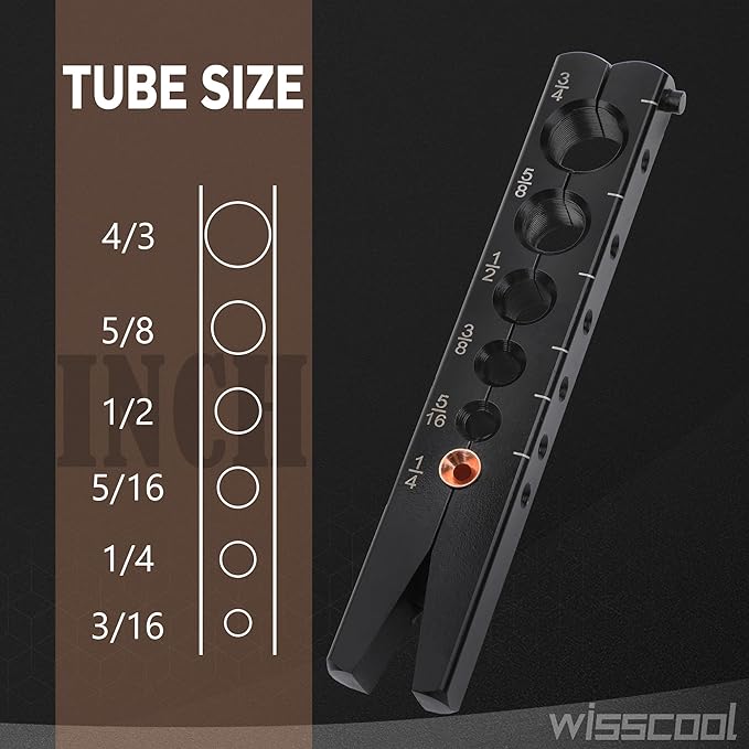Eccentric Flaring Tools Set and Tube Cutter Dedurring Tool Kit 7 Dies Sizes 3/16-3/4 inch 45 Degree Angle Eccentric Cone for Copper Brass Aluminum Mild Steel HVAC Refrigeration Plumping Work