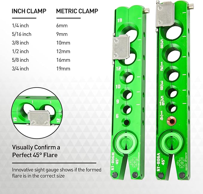 Super Stars Cordless Drill Type Flaring Tool Kit 1/4"-3/4" Single Flare Tool 45° Eccentric HVAC Air Condition Refrigeration Tool