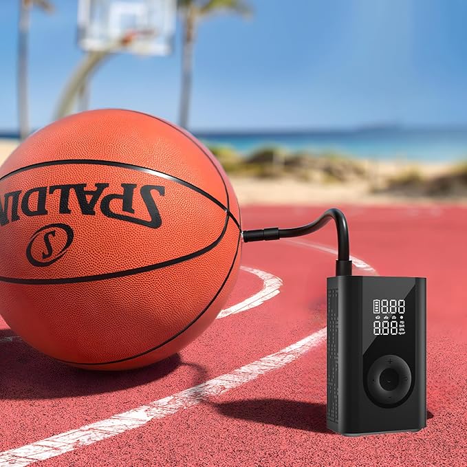 Portable Air Pump for Inflatables, Tire Inflator Portable Air Compressor with Digital Pressure Gauge, Tire Inflator 150 psi for Car, Motorcycle, Bike,Balls, Pool Floats