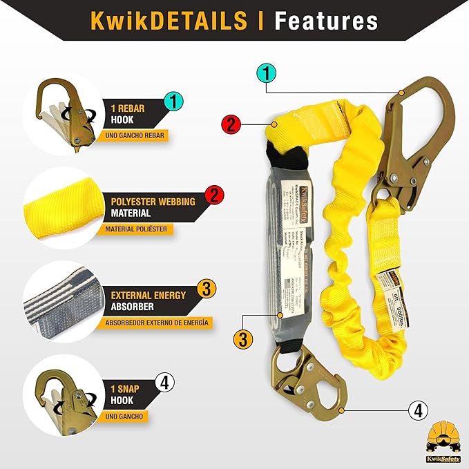 KwikSafety - Charlotte, NC - HURRICANE Ironworker & Tower Safety Harness [3 D-RINGS, BACK SUPPORT] ANSI Tested OSHA Compliant