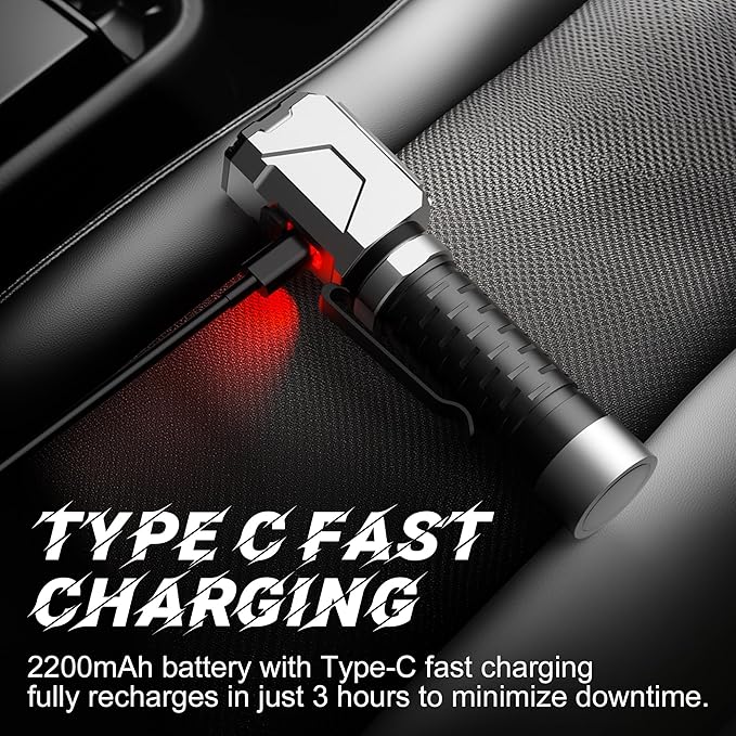 Anhay Flashlight Rechargeable 2000LM EDC Flashlight with Red Green Light 5 Modes Bright LED Flashlight Powerful Magnetic Flashlight & Mini Flash Light for Camping, Home, Hiking