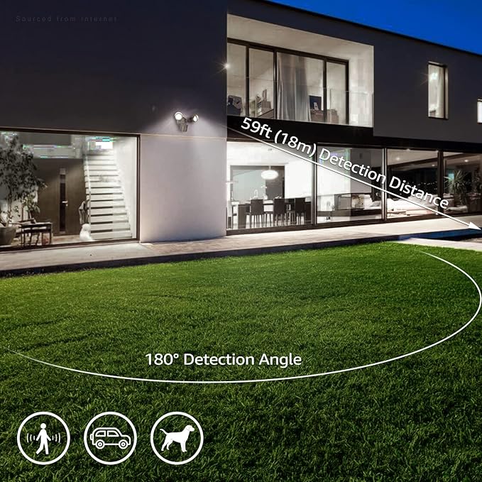 LEONLITE 3CCT LED Security Light, Motion Sensor Flood Lights Outdoor, Aluminum, 3 Modes Motion Detector+Dusk to Dawn+Switch Control, 3000K/4000K/5000K Selectable, IP65, Adjustable 2-Head, ETL, Bronze